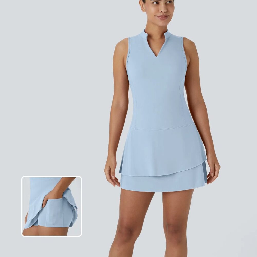Halara Tiered Ruffle 2-Piece Pocket Cool Touch Mini Golf Active Dress